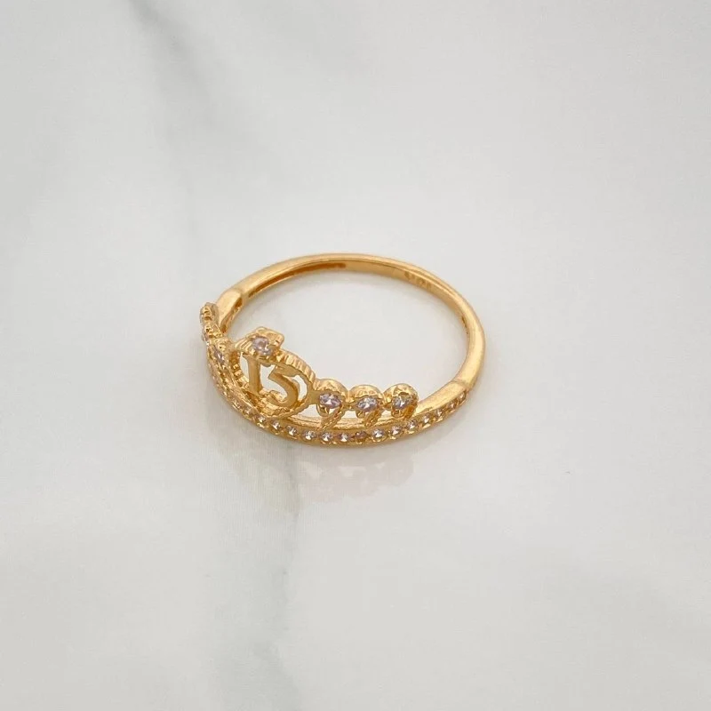 Anillo 15´S Corona 1.9 g / T7 1/4 Oro Amarillo 18K - Image 2