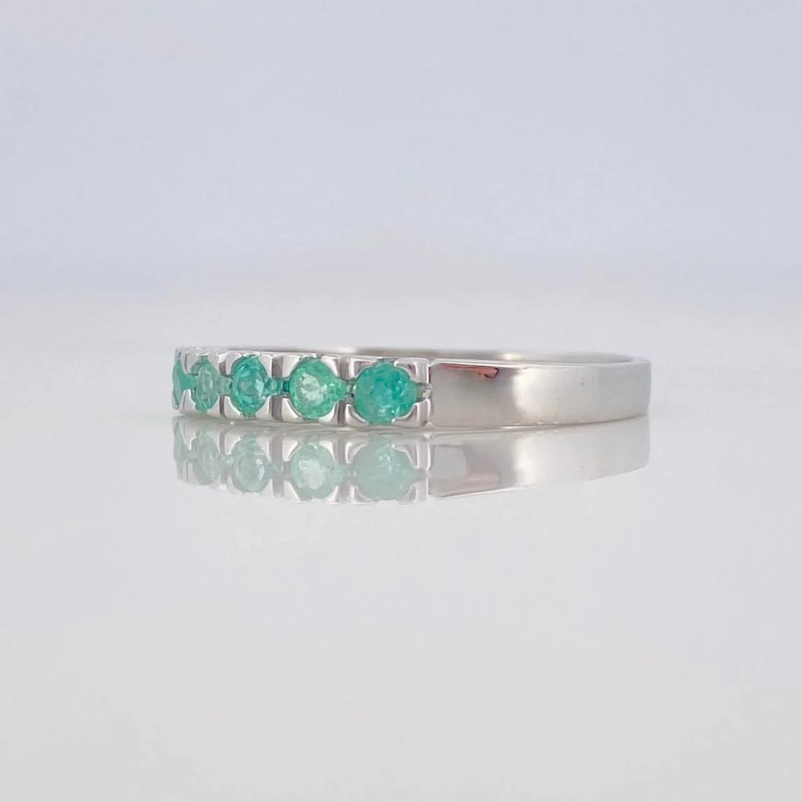 Anillo Acordion Esmeralda 35 Pts 1.4 g / T8 1/4 Plata 925 - Image 2