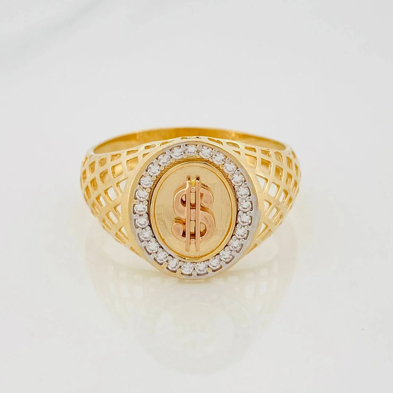 Anillo Anillo Signo Peso 4.5g / T10 Tres Oros 18K