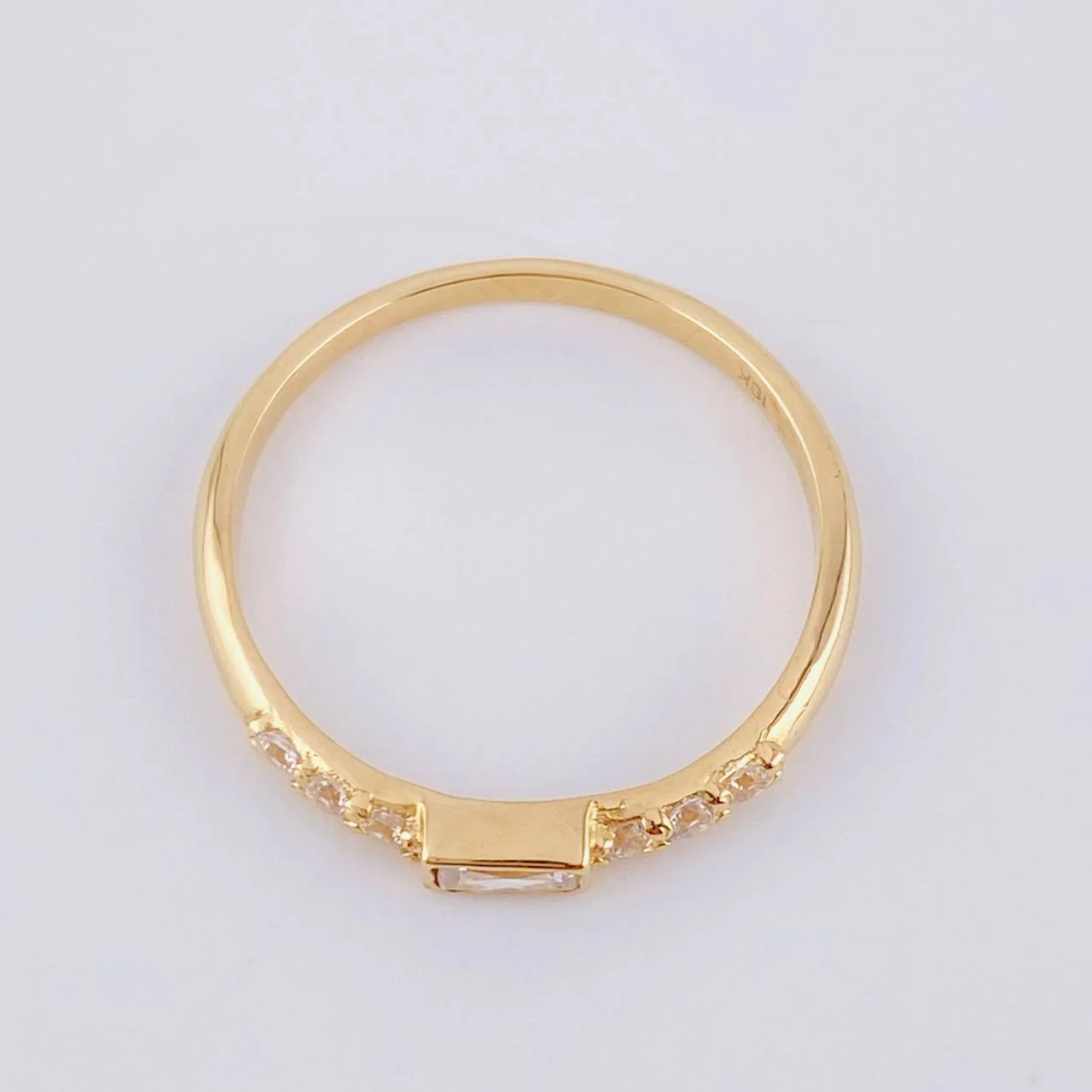 Anillo Baguette Seis Estrellas 1.55 g / T7 Oro Amarillo 18K - Image 3