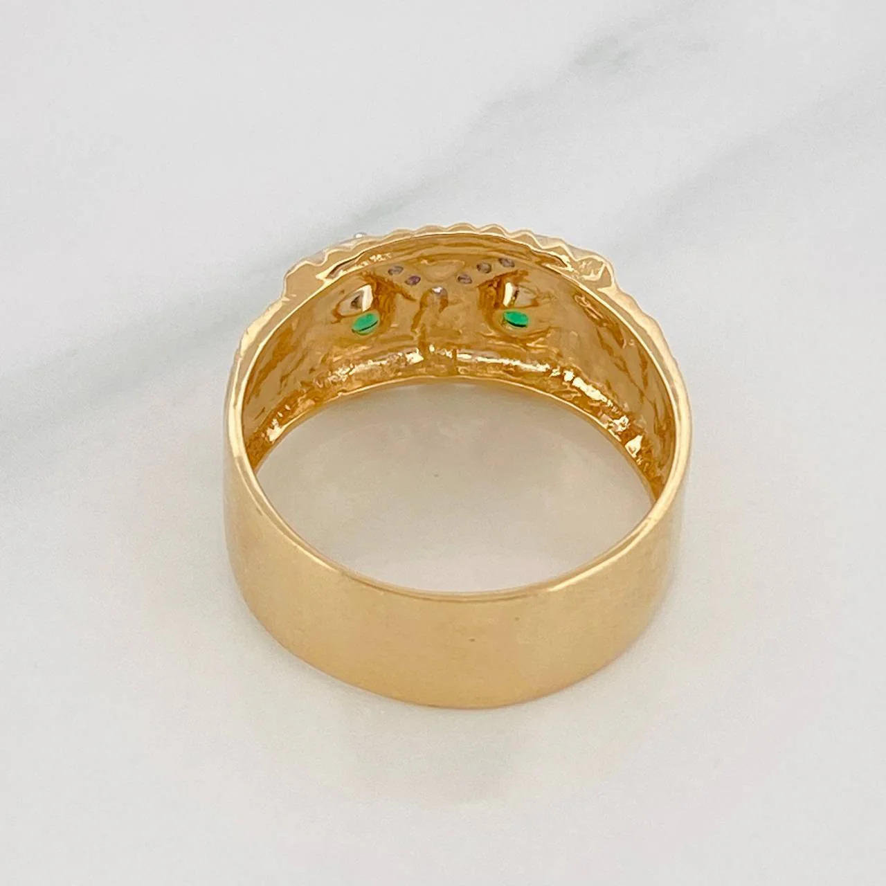 Anillo Búho 5.25g / T8 3/4 Dos Oros Amarillo Blanco 18K - Image 3