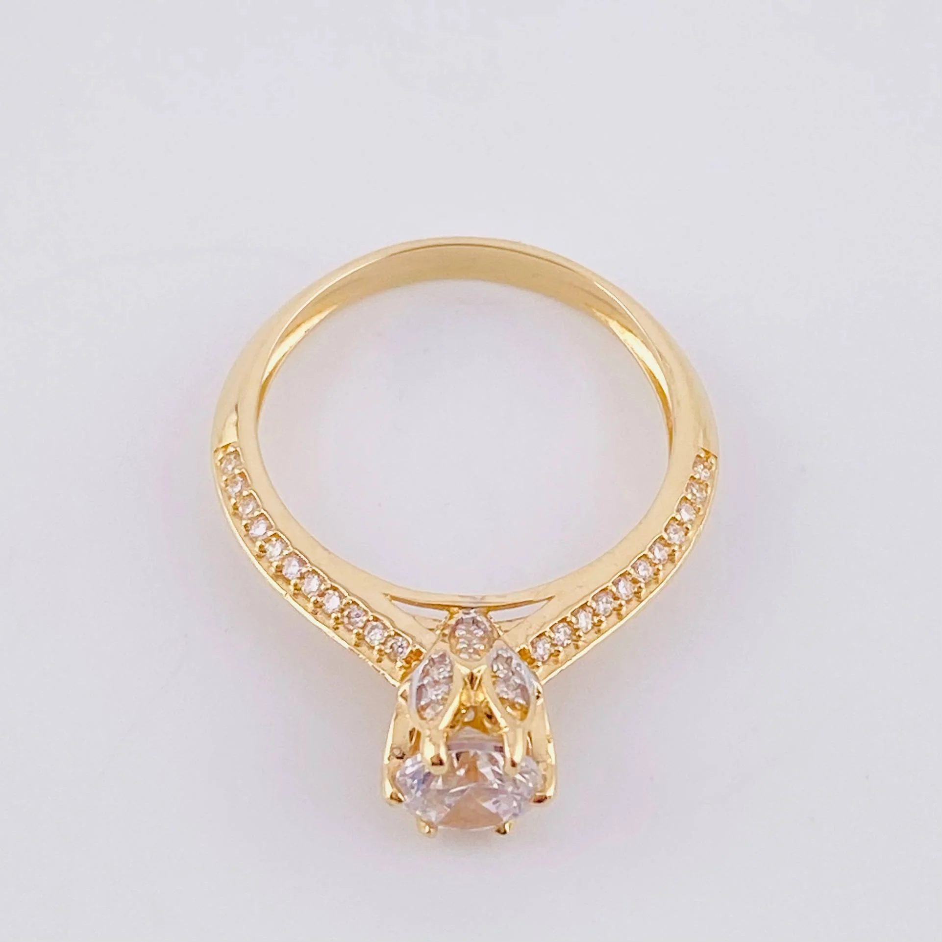 Anillo Canasta Solitario 3.7g / T7 3/4 Oro Amarillo 18K - Image 3
