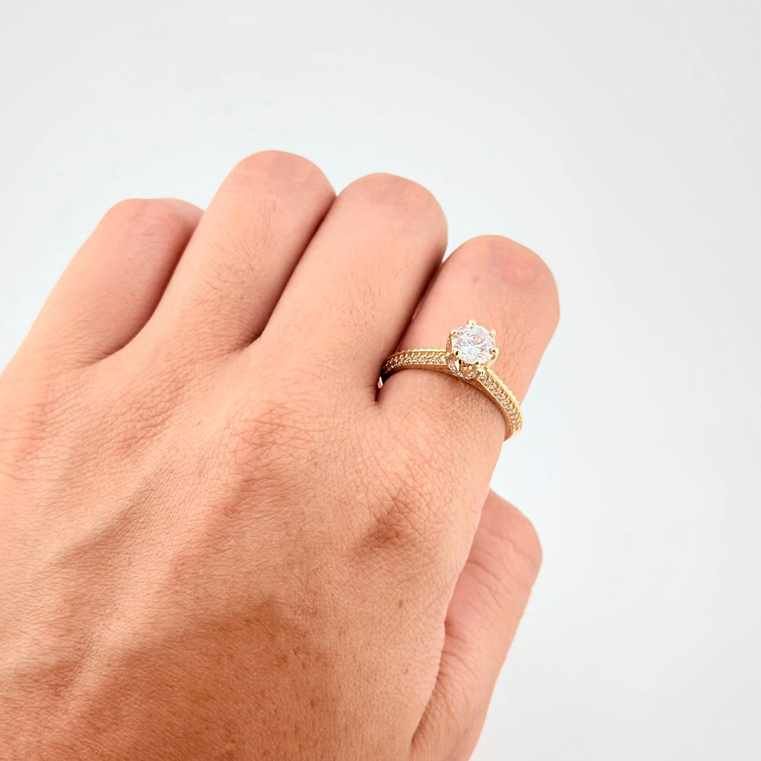 Anillo Canasta Solitario 3.7g / T7 3/4 Oro Amarillo 18K - Image 4