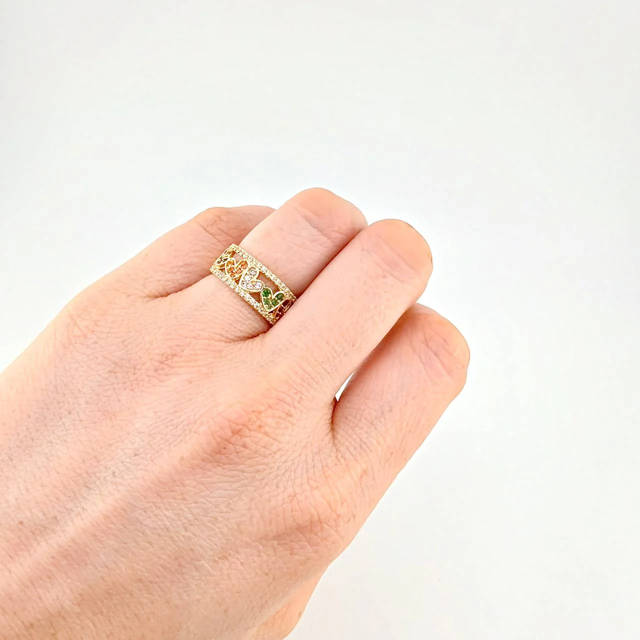 Anillo Carril Corazón 4.35 g / T5 3/4 Oro Amarillo 18K - Image 4