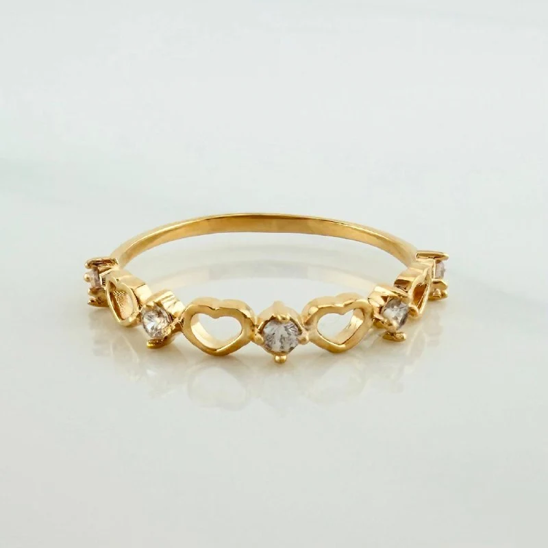 Anillo Carril Corazones Interceptos 1.45 g / T7 3/4 Oro Amarillo 18K