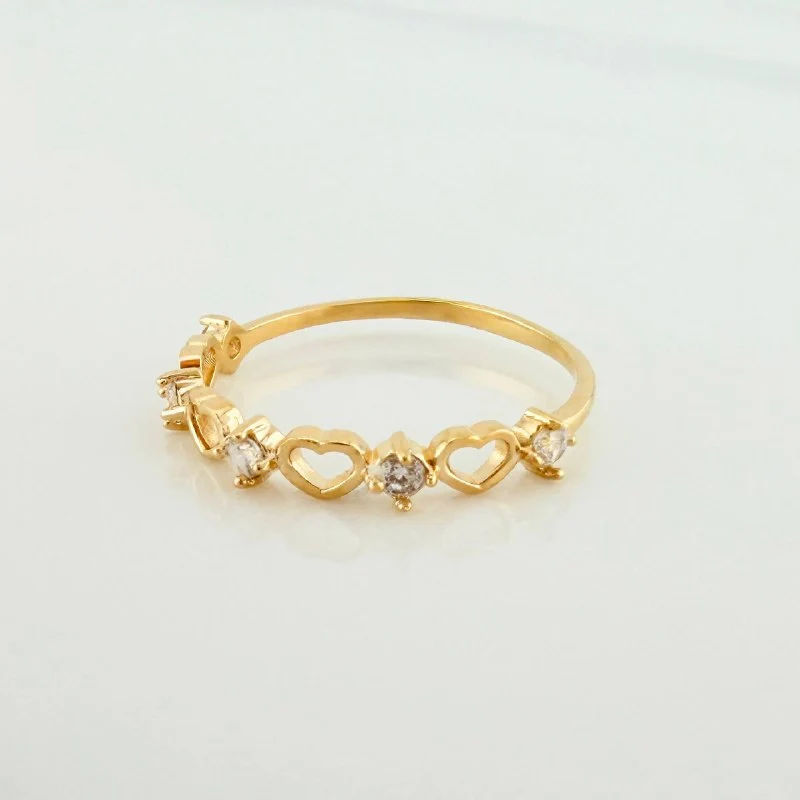 Anillo Carril Corazones Interceptos 1.45 g / T7 3/4 Oro Amarillo 18K - Image 2