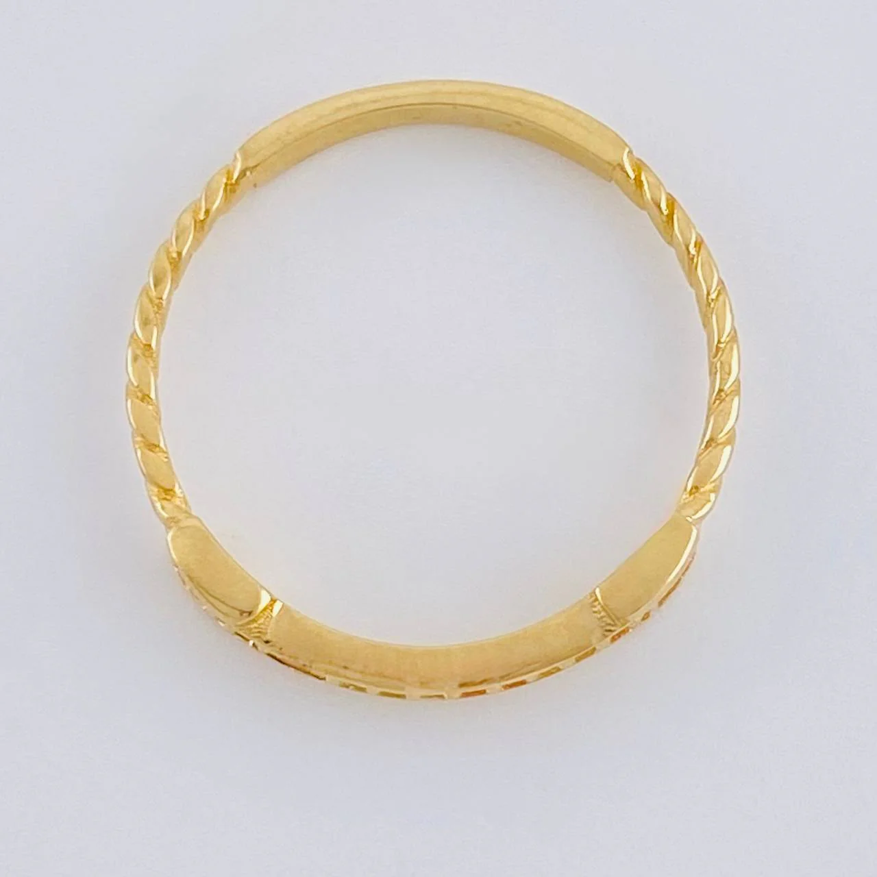 Anillo Carril Cuadrado Trenzado 1.65 g / T7 Oro Amarillo 18K - Image 3