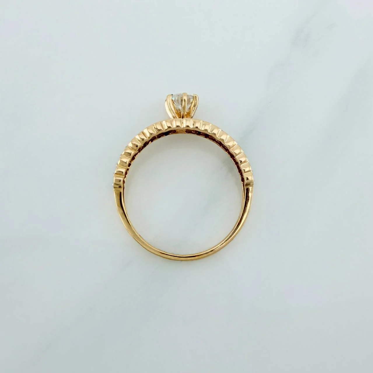 Anillo Churumbela Corazones 2.5gr / T6 / Dos Oros Amarillo Blanco18K % - Image 3