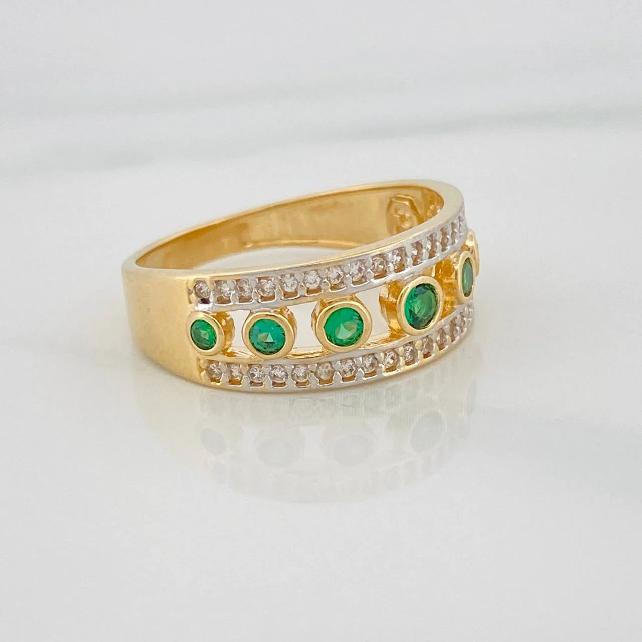 Anillo Cintillo 3.8g / T7 Dos Oros Amarillo Blanco 18K - Image 3
