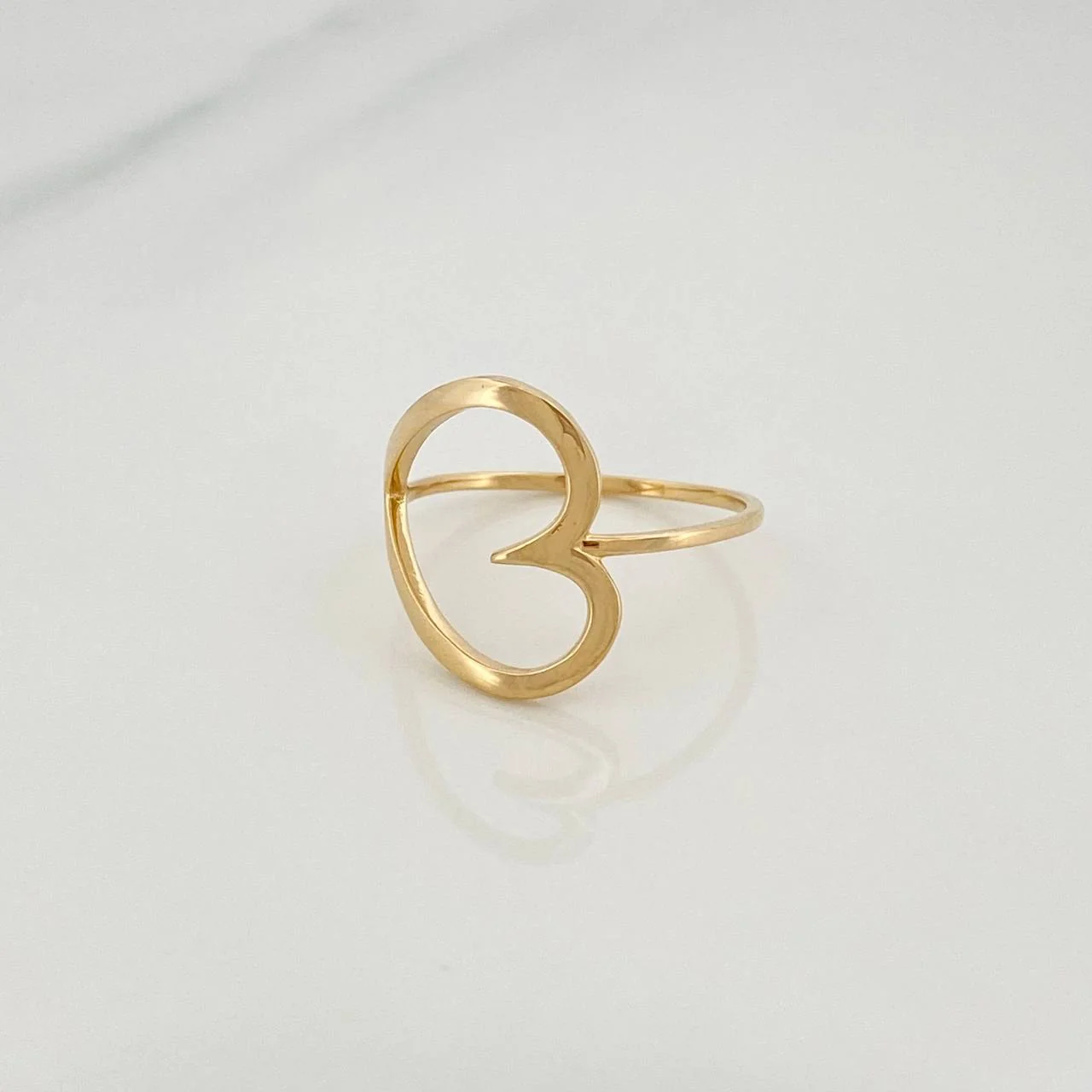 Anillo Corazon 1.45 g / T6 1/4 Oro Amarillo 18K - Image 2