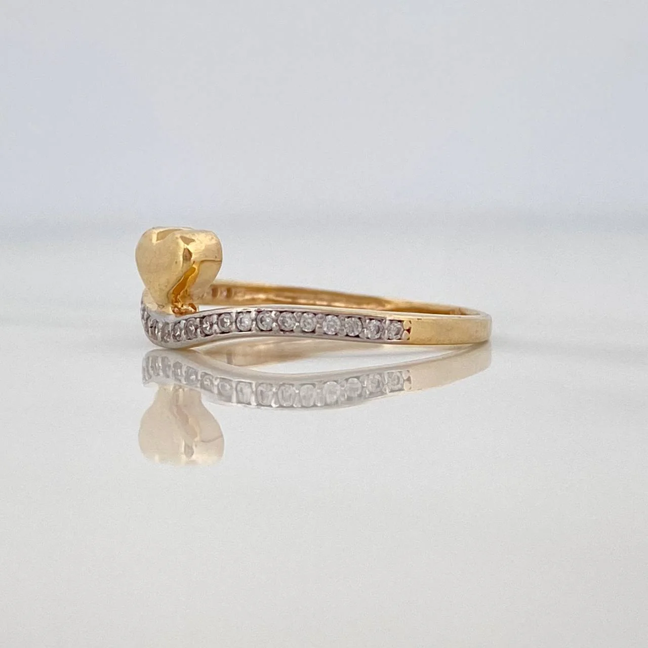 Anillo Corazon 1.85gr / T7 / Dos Oros Amarillo Blanco 18K $ - Image 3