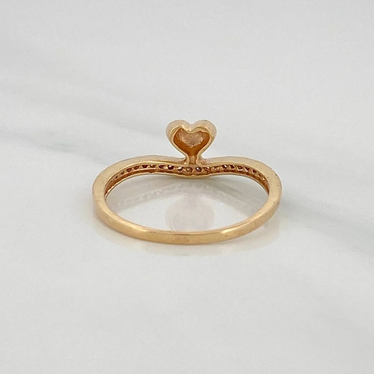 Anillo Corazon 1.85gr / T7 / Dos Oros Amarillo Blanco 18K $ - Image 5