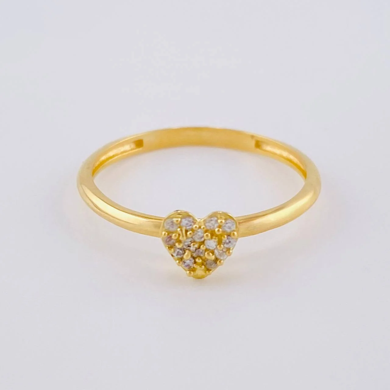 Anillo Corazon Tupido 1.6 g / T7 1/4 Oro Amarillo 18K