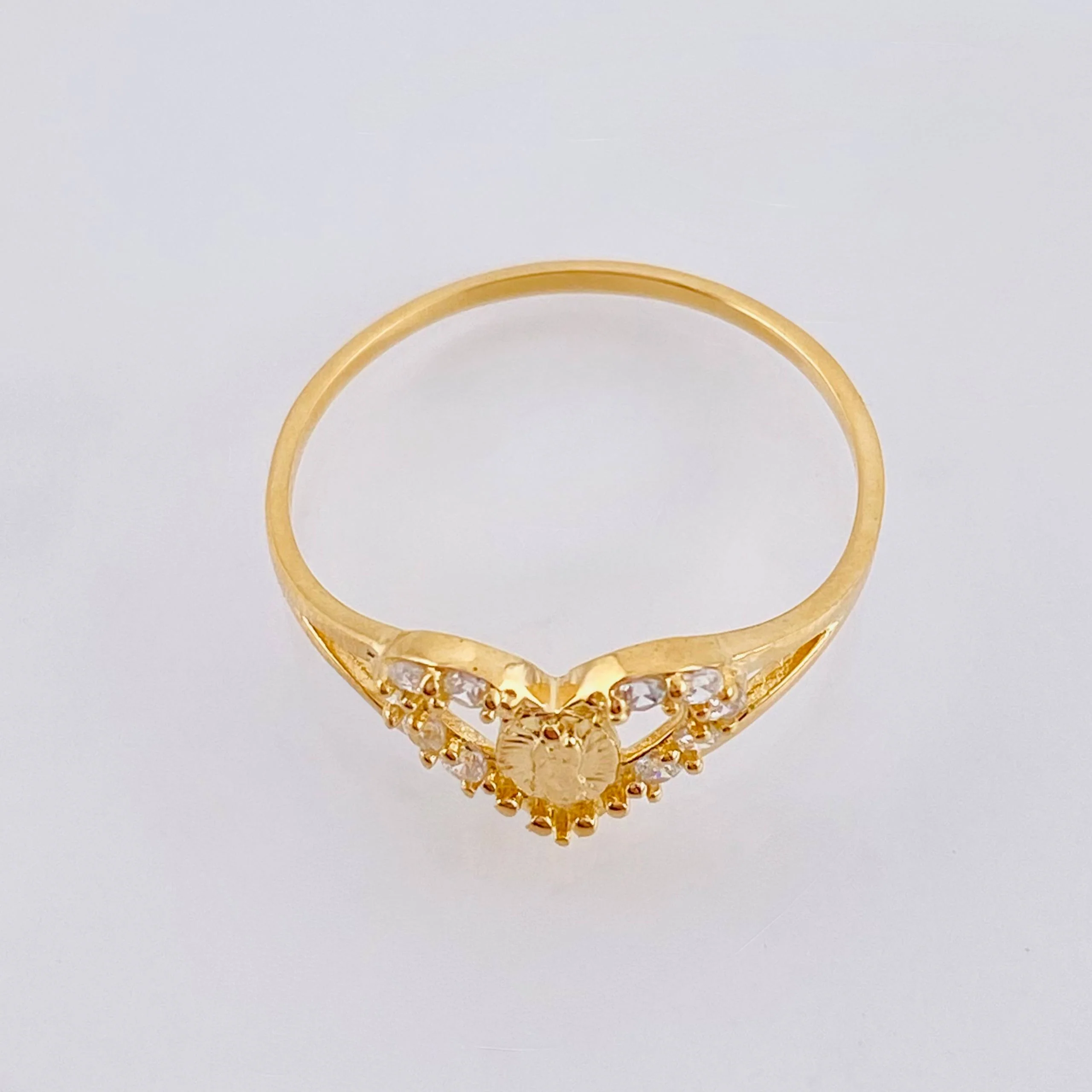 Anillo Corazón Virgen Guadalupe 1.6gr / T7 1/2 / Oro Amarillo 18K * - Image 2