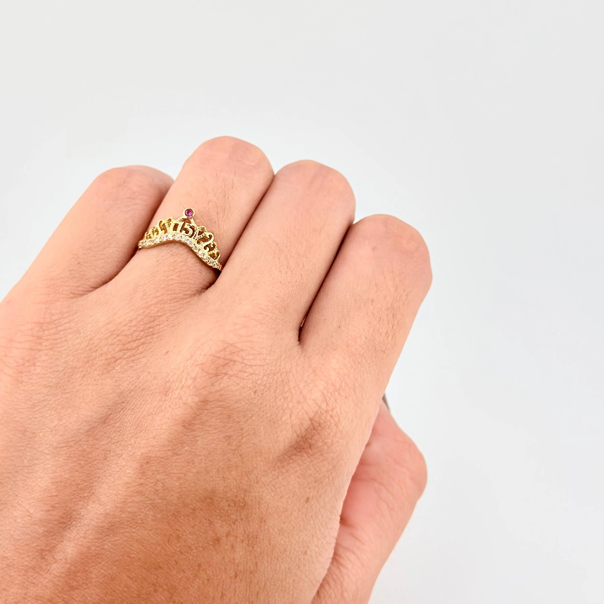 Anillo Corona 15's 1.85g / T7 Oro Amarillo 18K - Image 4