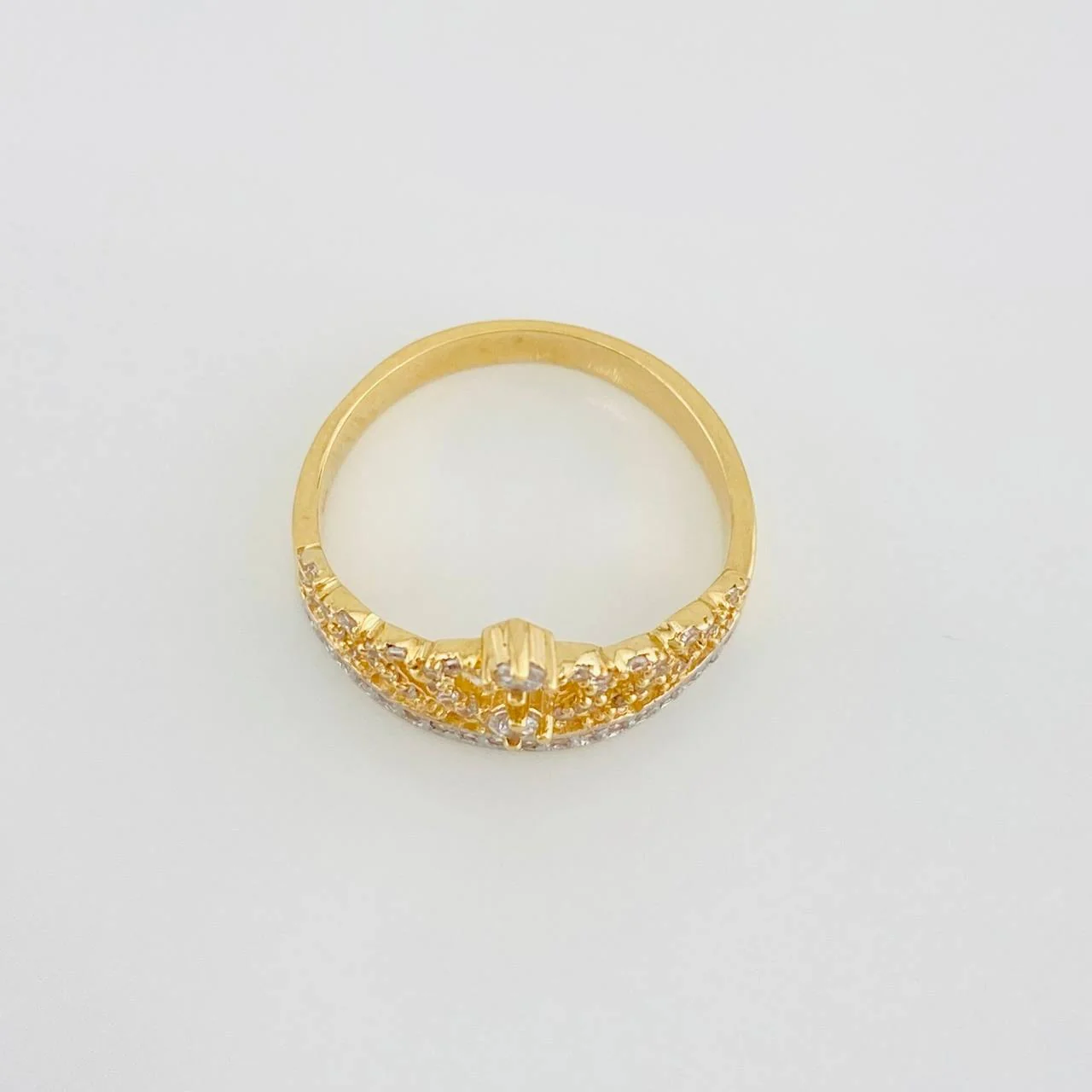 Anillo Corona 3.3g / T6 3/4 Dos Oros Amarillo Blanco 18K - Image 2
