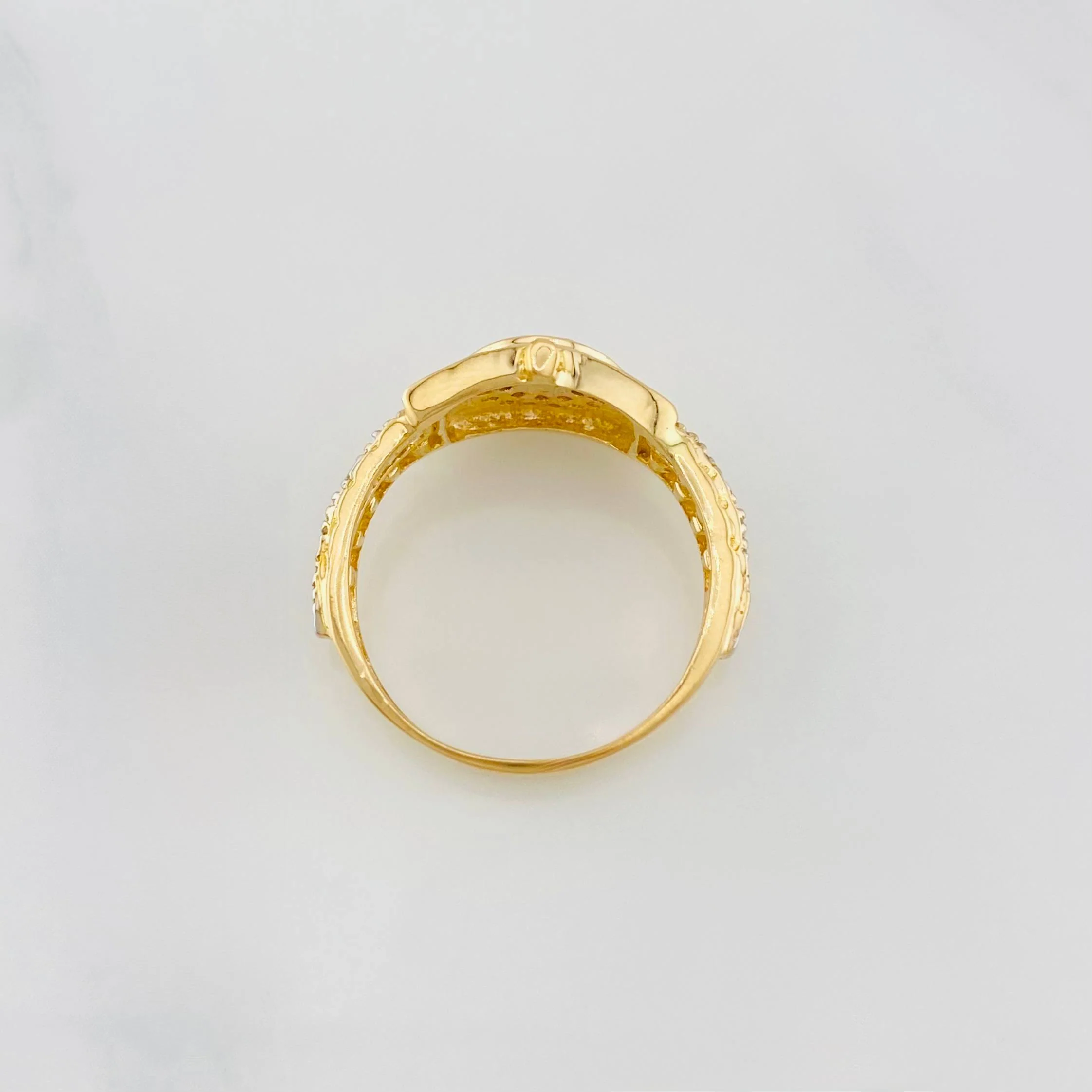 Anillo Corona 3.65g / T5 3/4 Dos Oros Amarillo Blanco 18K - Image 3