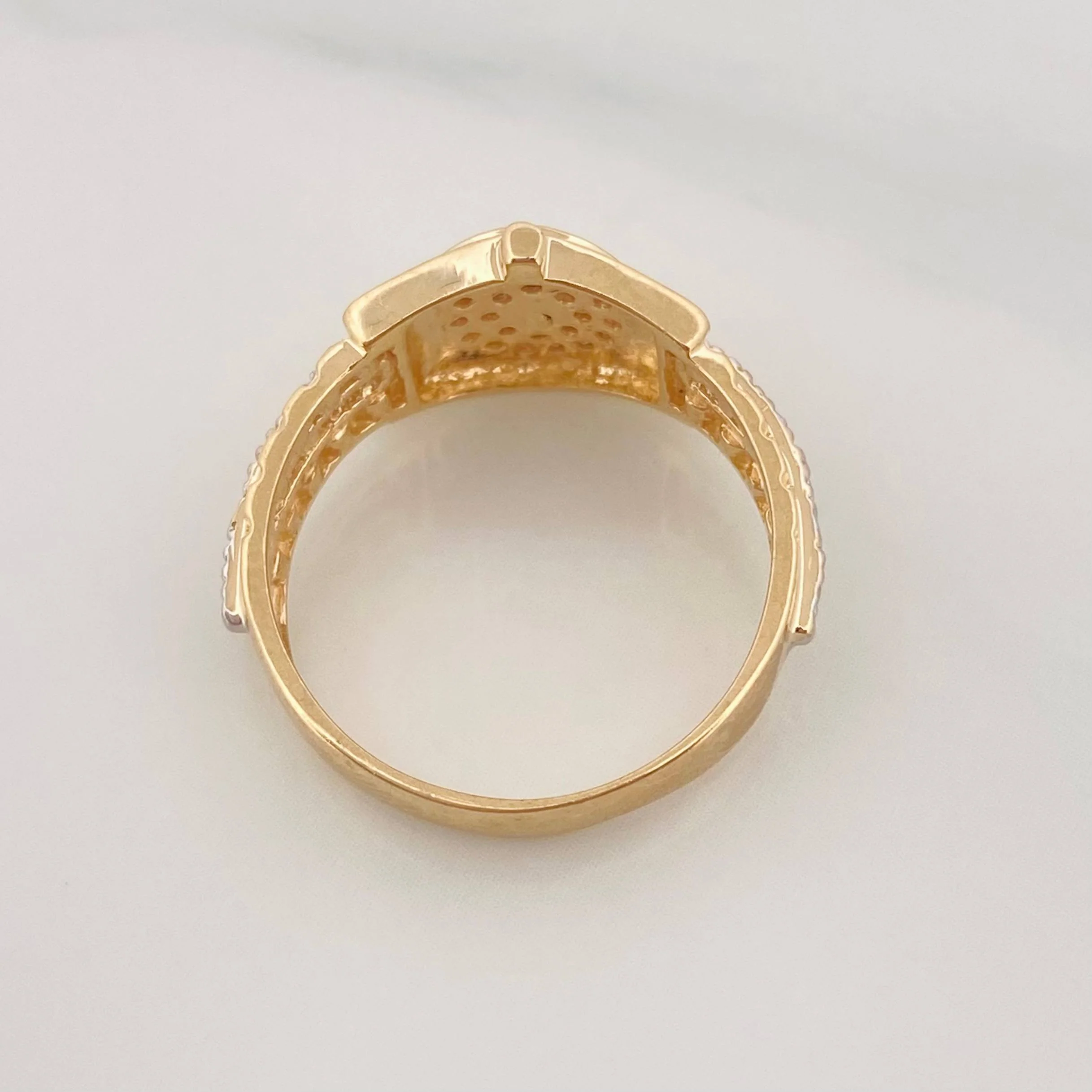 Anillo Corona 3.65g / T7 Dos Oros Amarillo Blanco 18K - Image 4