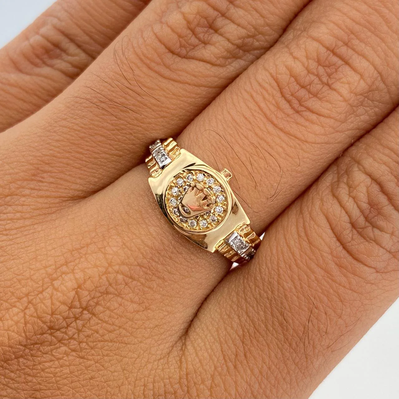 Anillo Corona  3.75gr / T6  / Dos Oros Amarillo Blanco 18K & - Image 4