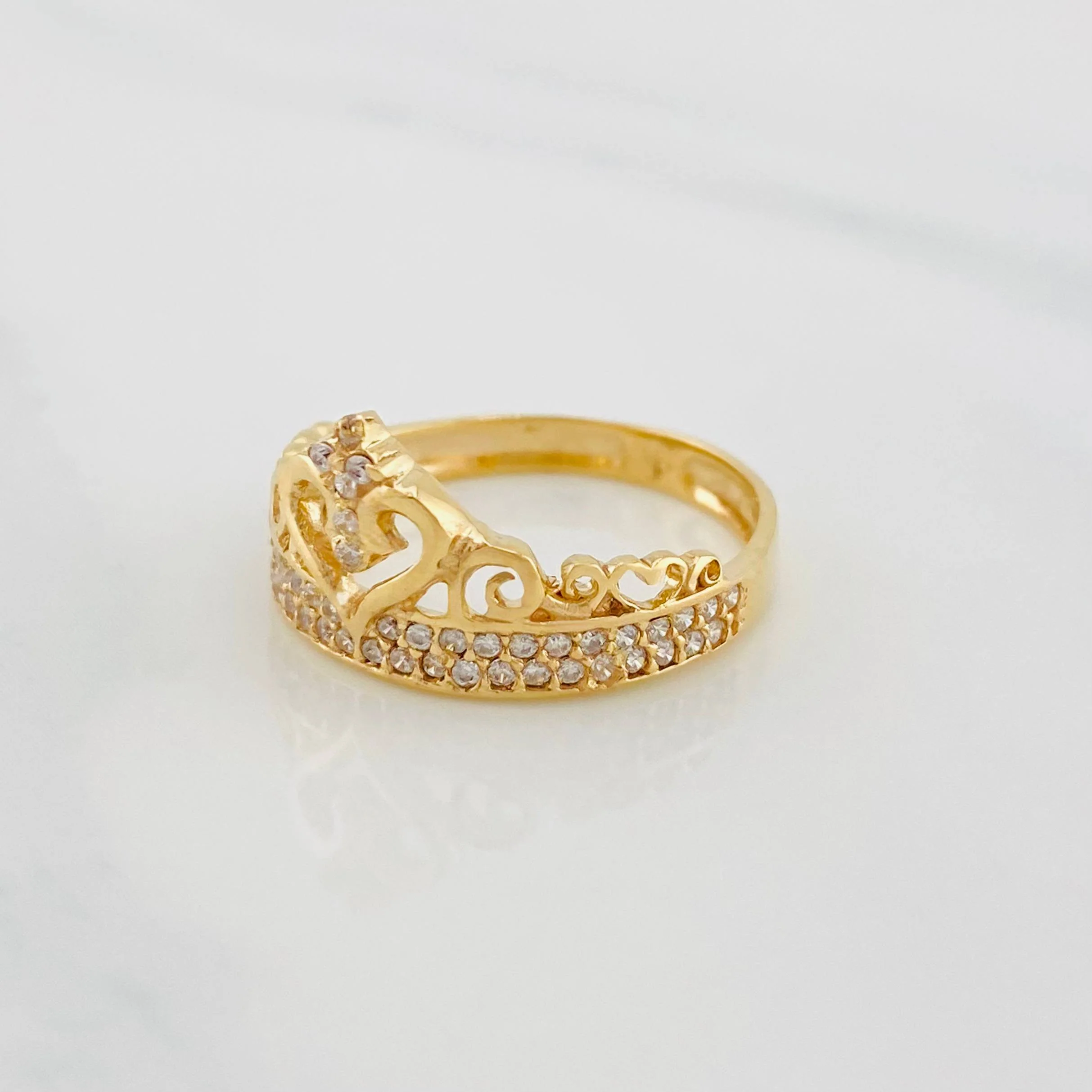 Anillo Corona Corazon 2.75g / T6 1/4 Oro Amarillo 18K - Image 2