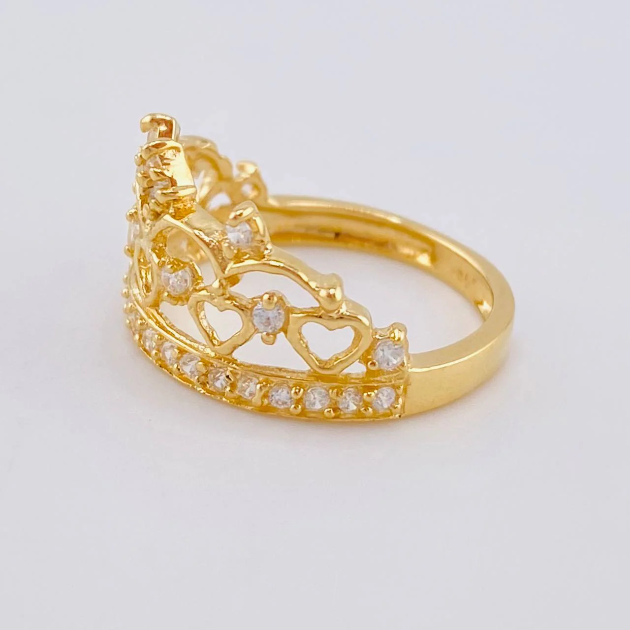 Anillo Corona Corazones 2.9 g / T6 1/4 Oro Amarillo 18K - Image 2