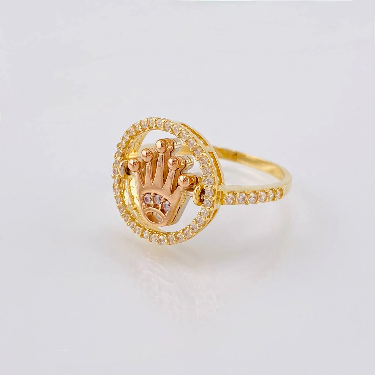 Anillo Corona Movil 4.15 g / T7 1/4 Tres Oros 18K - Image 2