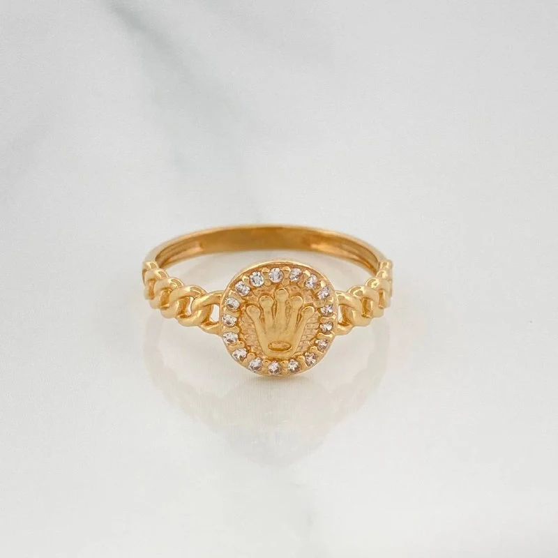 Anillo Cubano Corona 1.9 g / T5 3/4 Oro Amarillo 18K