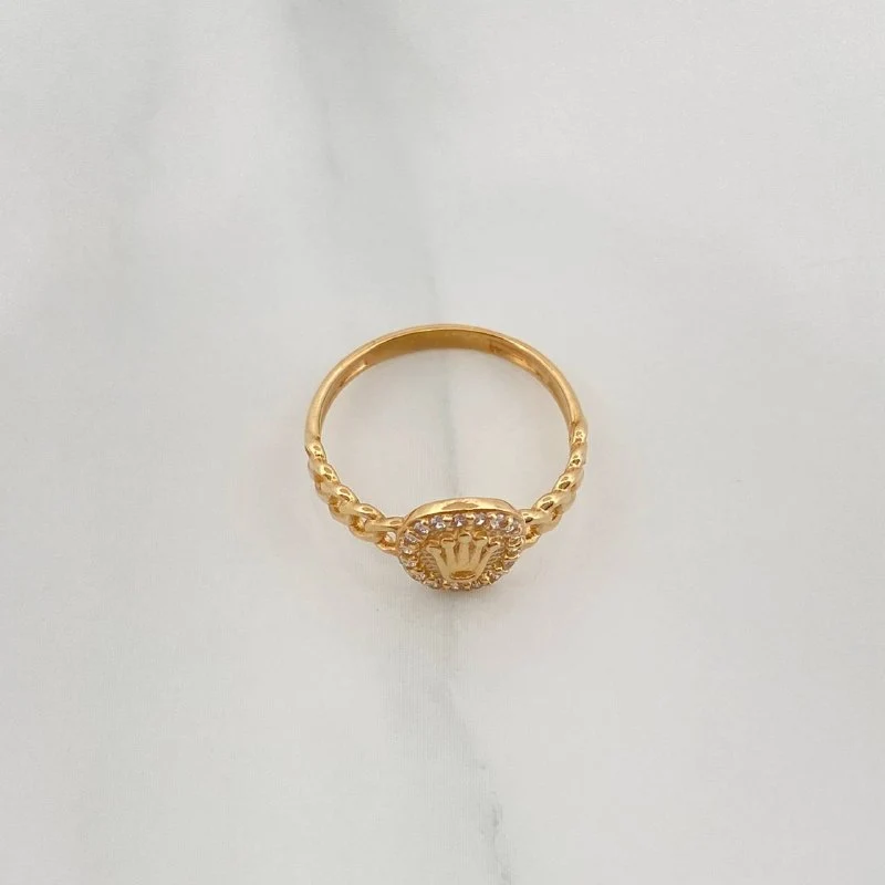 Anillo Cubano Corona 1.9 g / T5 3/4 Oro Amarillo 18K - Image 2
