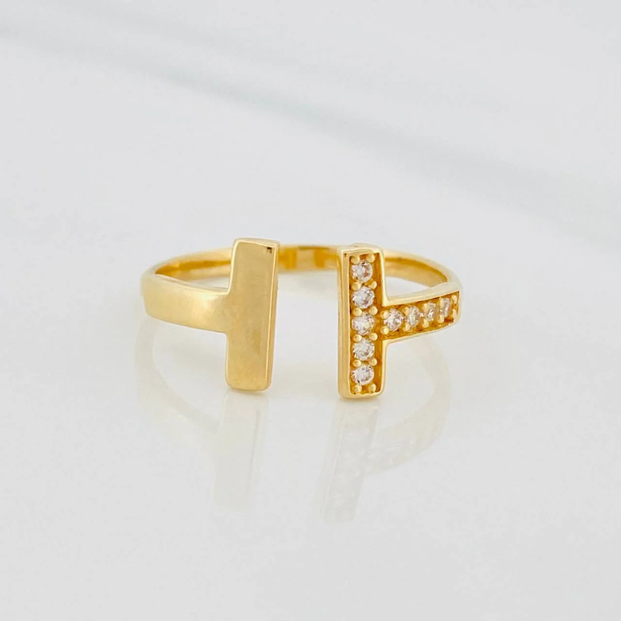 Anillo Doble T 1.45g / T6 Oro Amarillo 18K