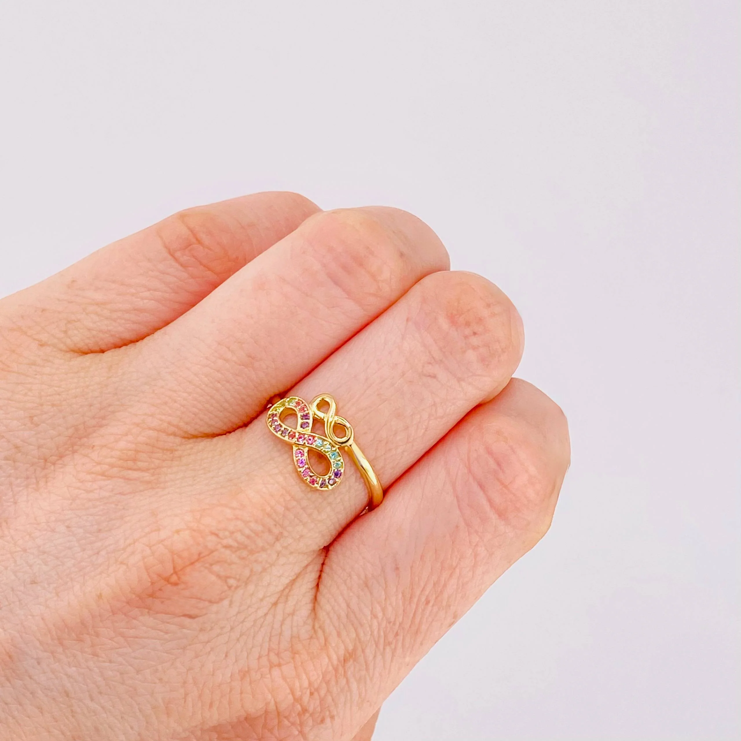 Anillo Duo Infinito 2.2gr / T7 1/2 / Oro Amarillo 18K * - Image 4