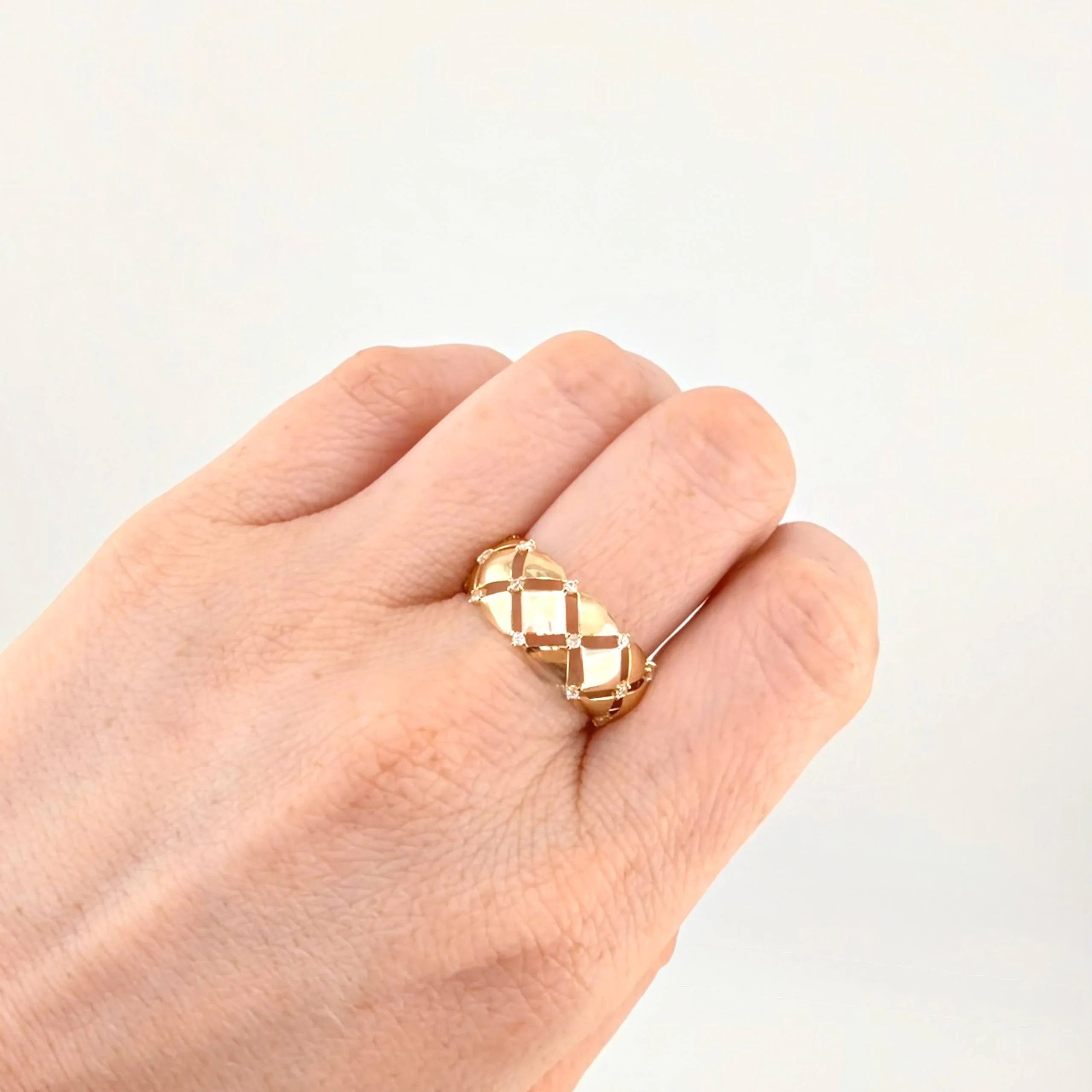 Anillo Enrejado Destallantes 2.3gr / T8 / Oro Amarillo 18K * - Image 4