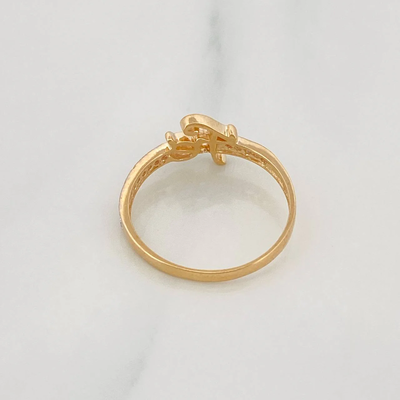 Anillo Fe 1.6g / T6 1/4 Dos Oros Amarillo Blanco 18K - Image 3