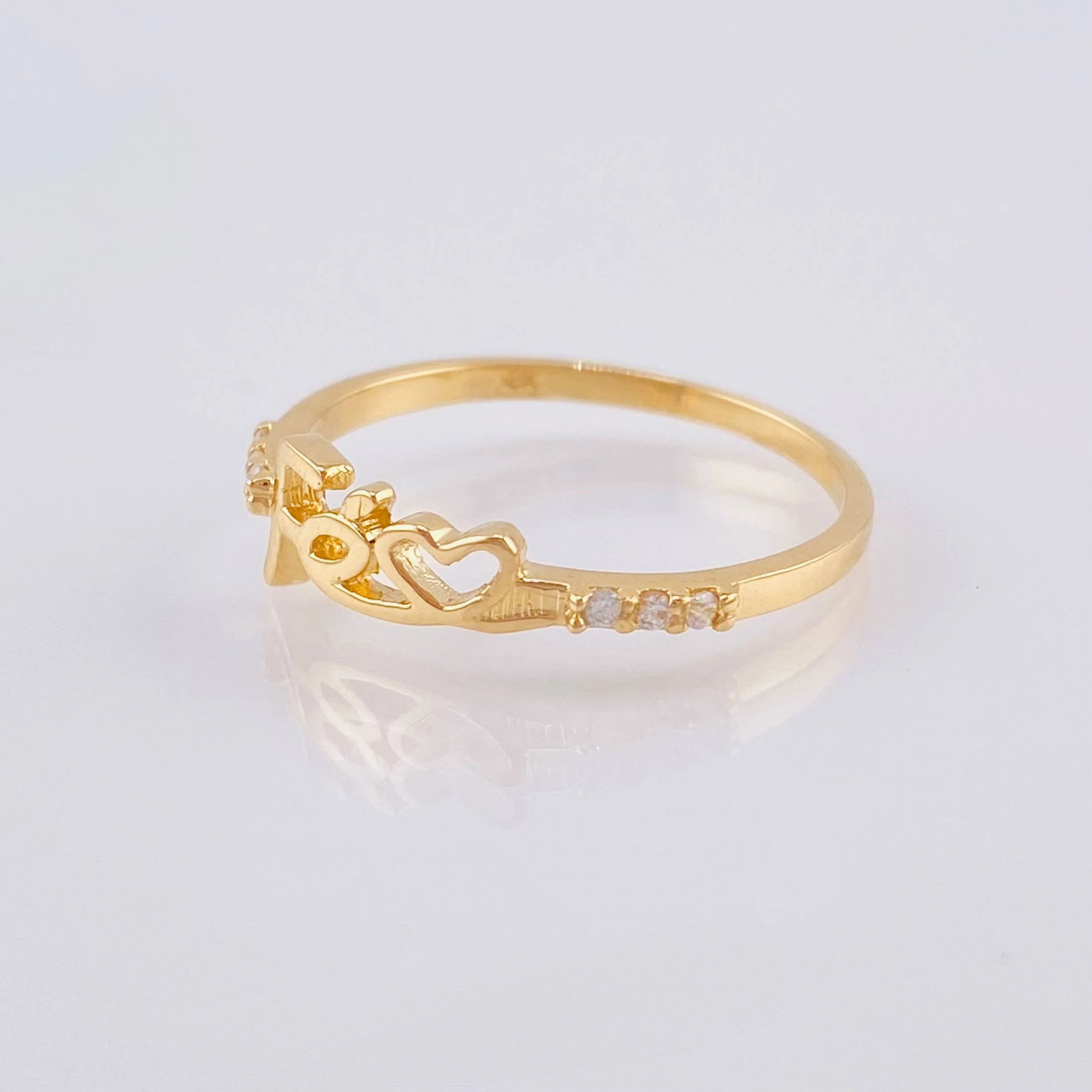 Anillo Fé 1.7gr / T7 1/2 / Oro Amarillo 18K * - Image 2