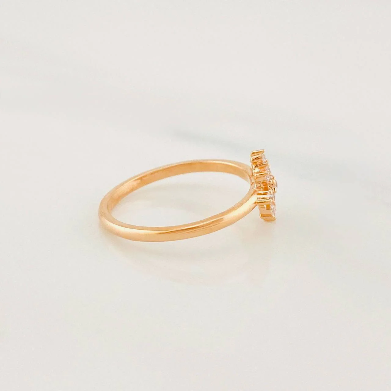 Anillo Flor 2.35g / T6 3/4 Oro Rosa 18K - Image 4