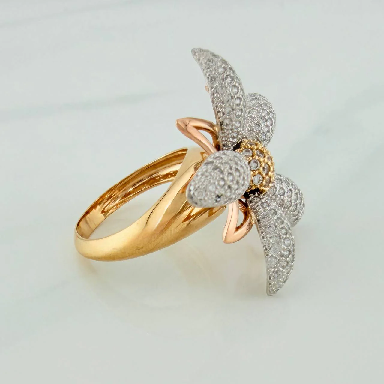 Anillo Flor 9.4gr / T6 1/4 /Tres Oros 18K $ - Image 4