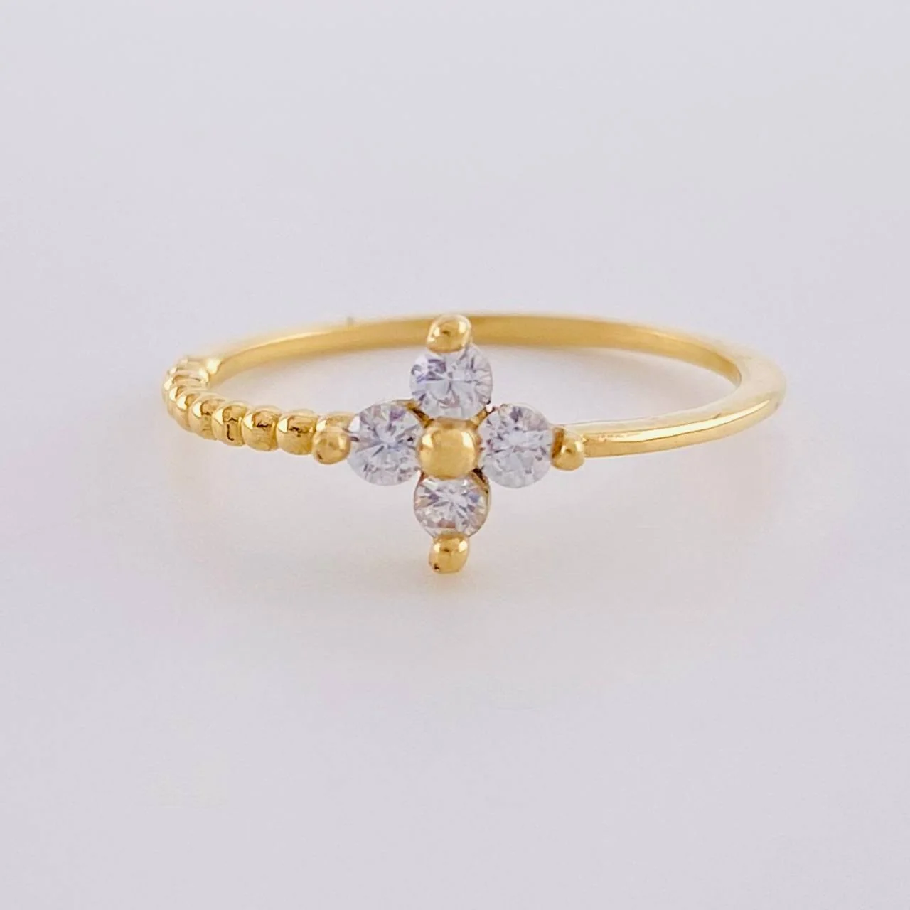 Anillo Flor Burbujas 1.25 g / T6 1/2 Oro Amarillo 18K
