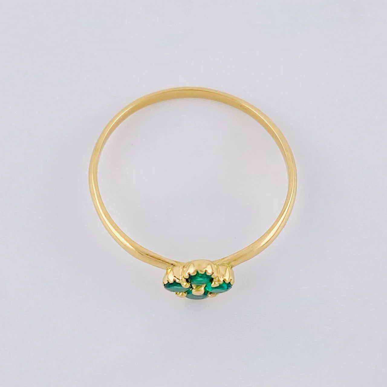 Anillo Flor Trebol Cuatro Hojas 1.4 g / T7 3/4 Oro Amarillo 18K - Image 3