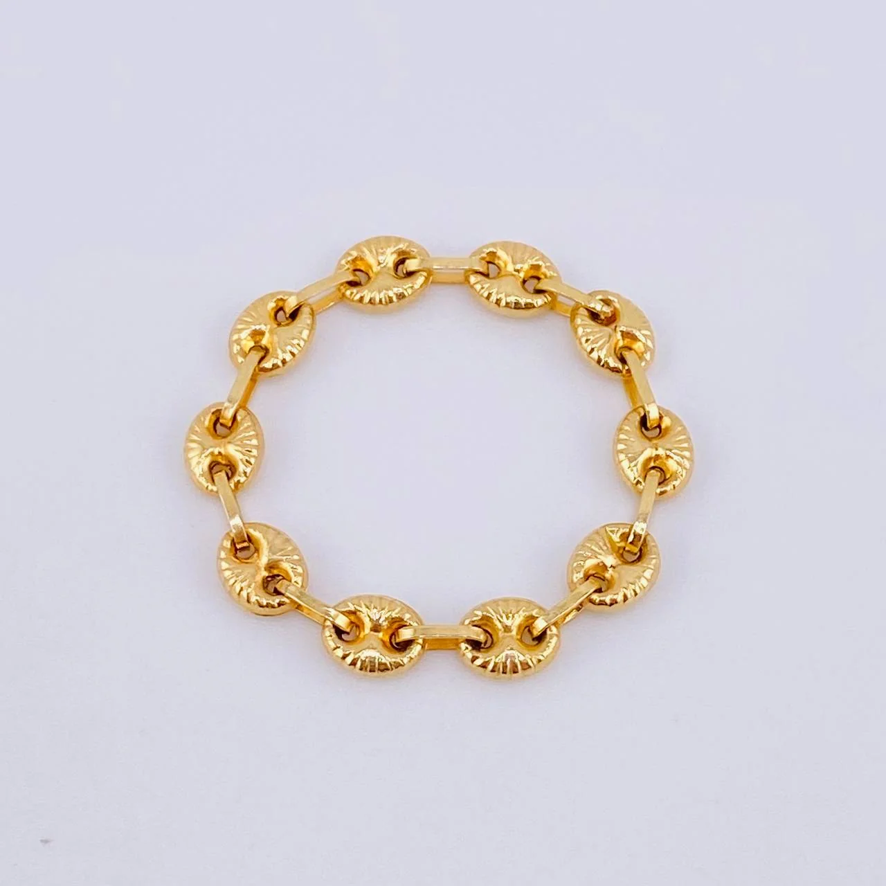 Anillo Gc Diamantado 0.85gr / T9 1/4 - T9 1/2 / 3mm Oro Amarillo 18K ©