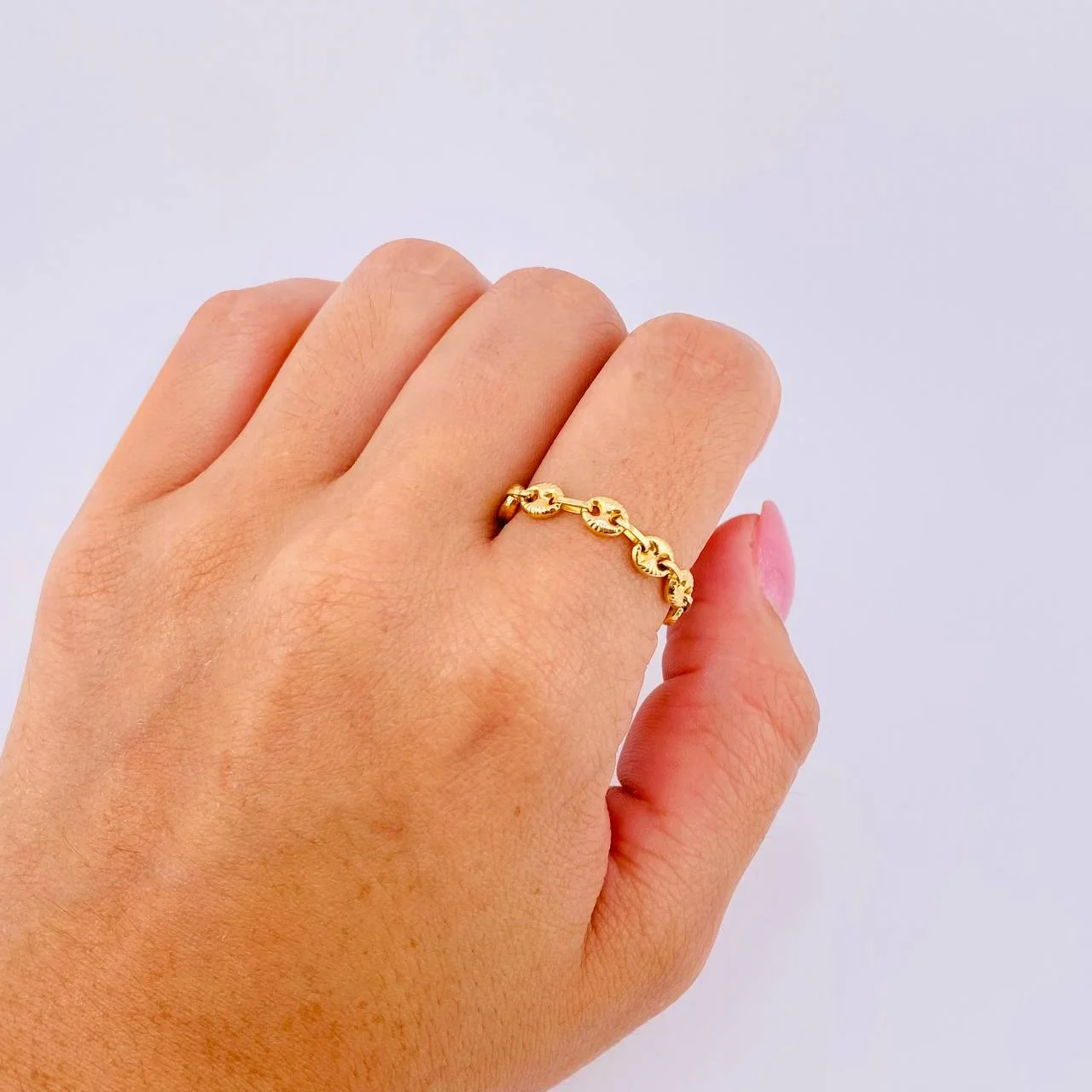 Anillo Gc Diamantado 1.15gr / T10 1/2 - T10 3/4 / 4mm Oro Amarillo 18K - Image 3