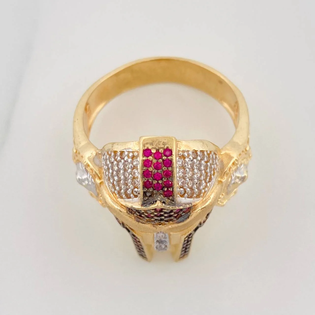 Anillo Gladiador 13.2g / T11 3/4 Dos Oros Amarillo Blanco 18K - Image 3