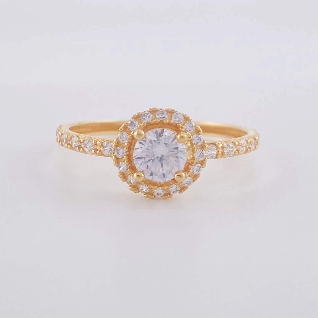Anillo Halo circular 1.7g / T6 Oro Amarillo 18K
