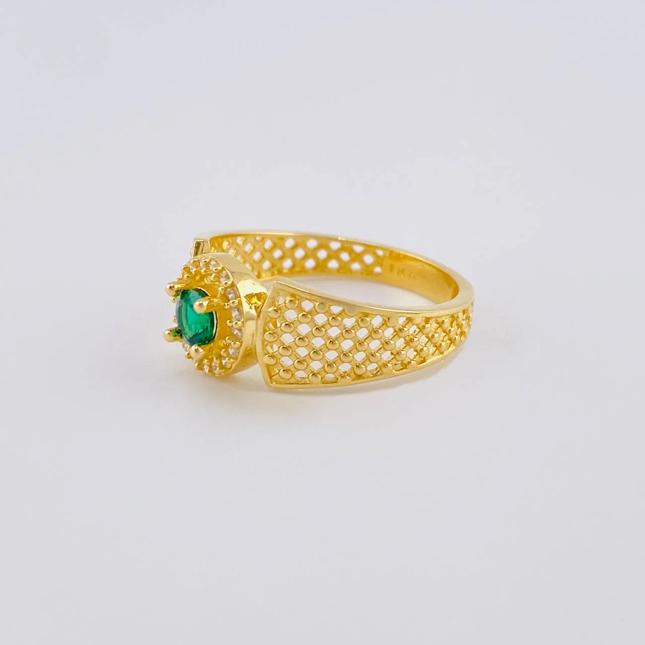 Anillo Halo Corset Enmayado 3.15 g / T7 1/4 Oro Amarillo 18K - Image 2