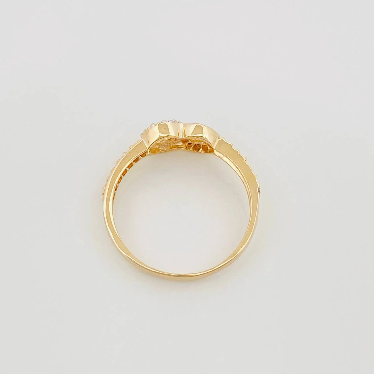 Anillo Infinito 1.8 g / T5 3/4 Dos Oros Amarillo Blanco 18K - Image 4