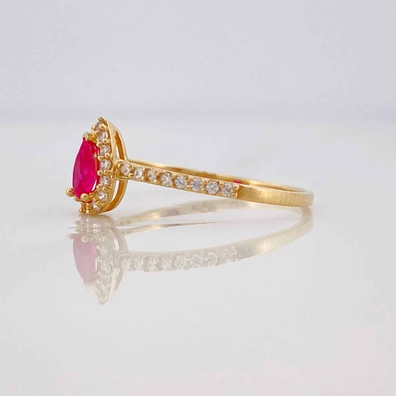 Anillo Lagrima 1.4g / T7 1/4 Oro Amarillo 18K - Image 3