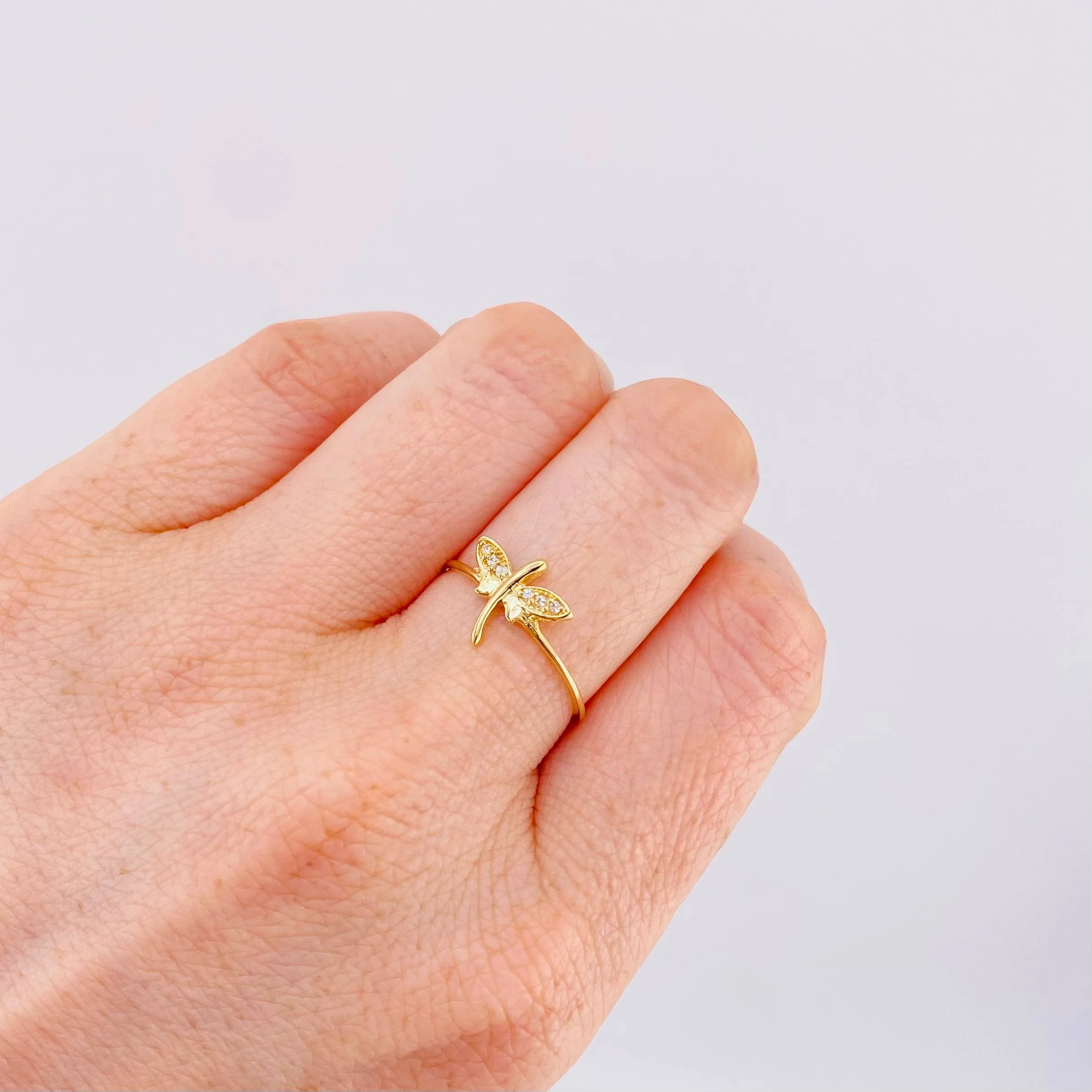 Anillo Libelula 1.05 g / T7 Oro Amarillo 18K - Image 4