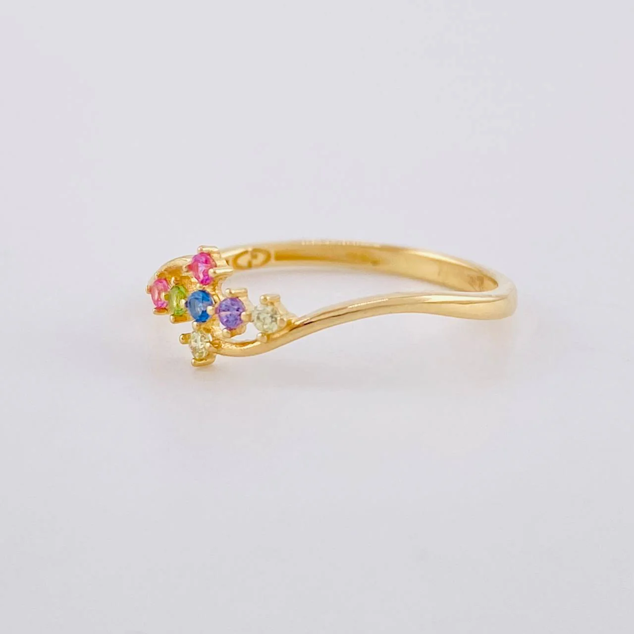 Anillo Lineas Curva Cruz 1.15g / T6 1/4 Oro Amarillo 18K - Image 2