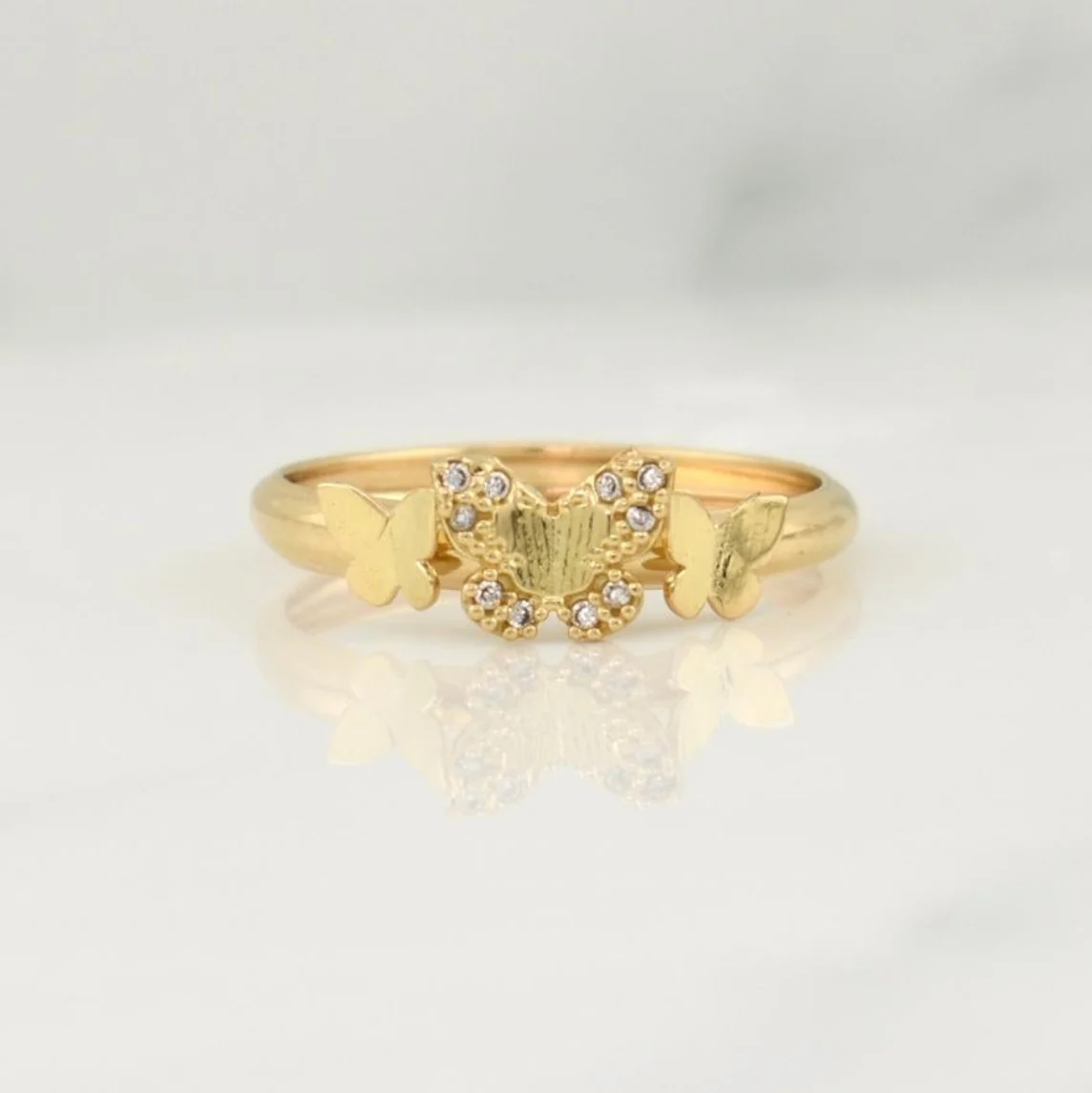 Anillo Mariposa 1.2 g / T6 Oro Amarillo 18K