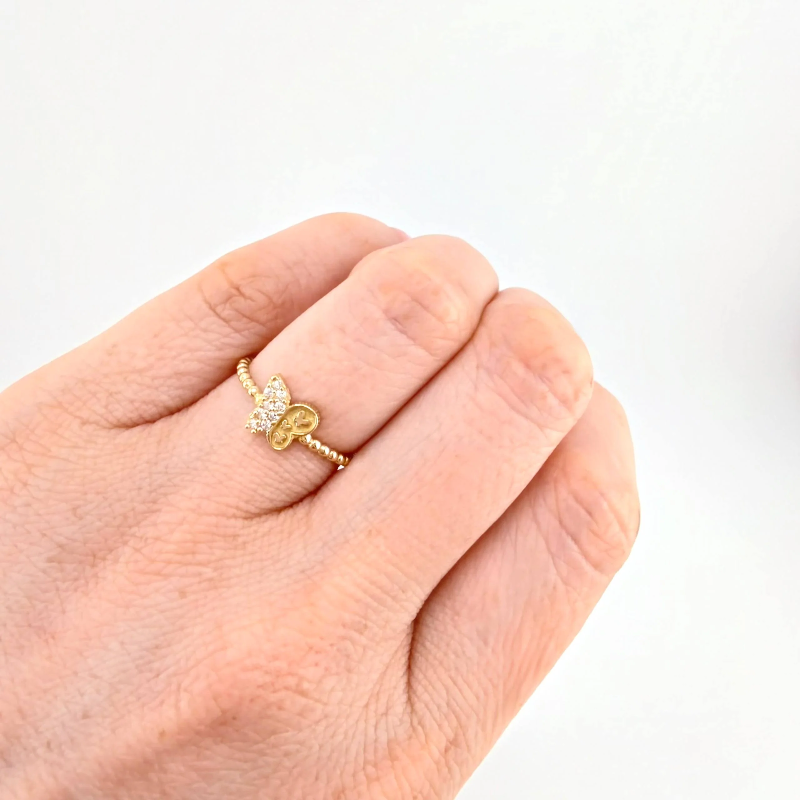 Anillo Mariposa Mate 1.4 g / T5 1/4 Oro Amarillo 18K - Image 4