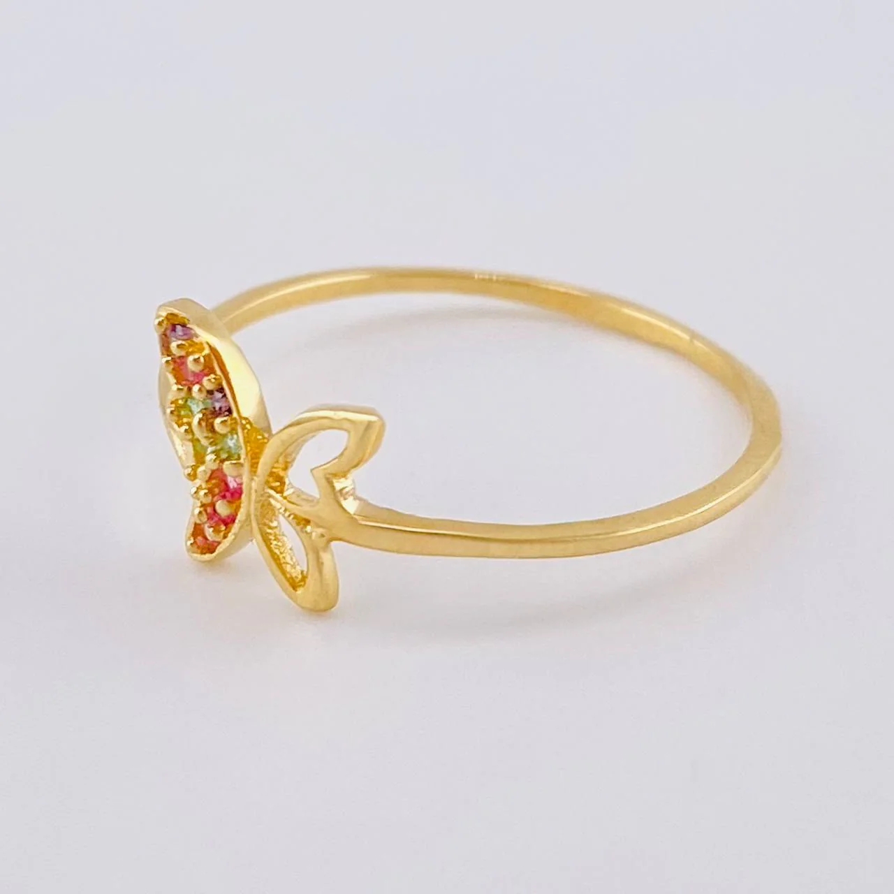 Anillo Mariposa Silueta 1.1 g / T7 1/4 Oro Amarillo 18K - Image 3