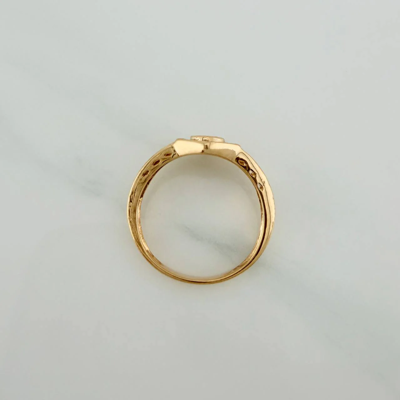 Anillo Mercedes 5gr / T9 / Dos Oros Amarillo Blanco 18K $ - Image 3